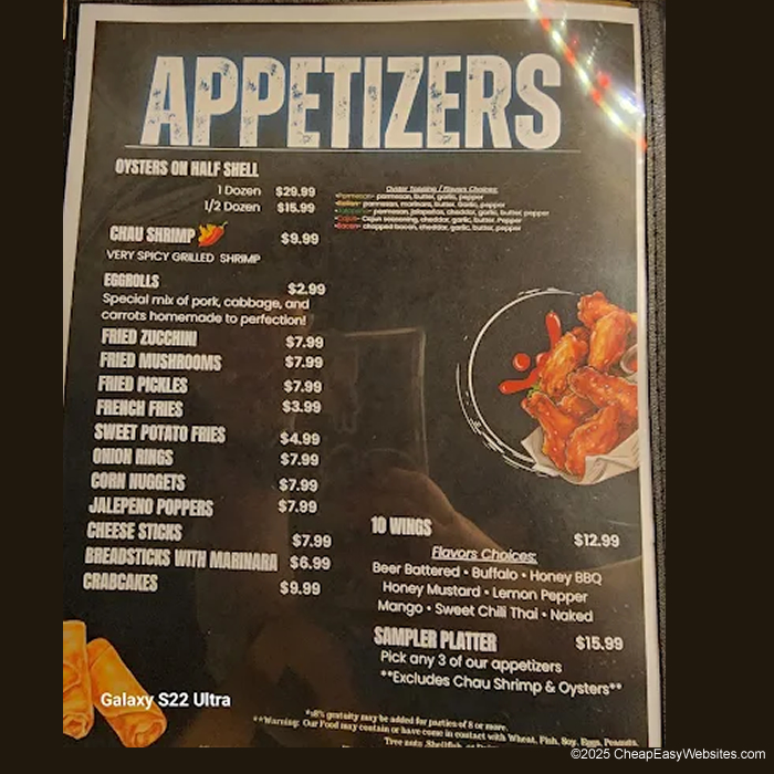 Appetizer Menu